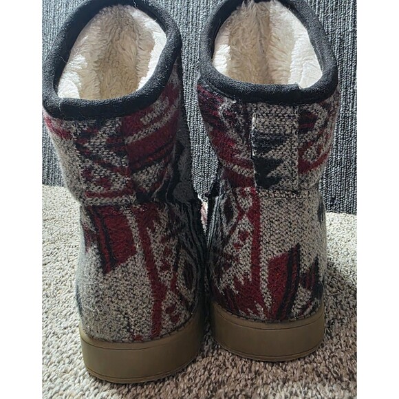Indigo Rd Boots Size 8.5 Aztec Sherpa Lined Gray Red Winter Southwestern Boho - Picture 9 of 11